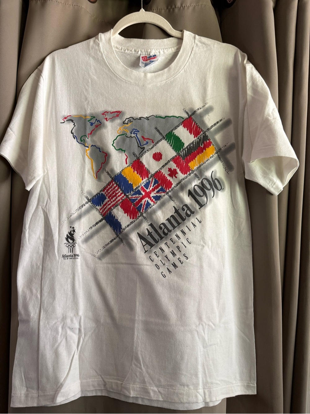 Vintage -1996 Atlanta Centennial Olympic Games Graphic Tee - White  18 1/2 x 28